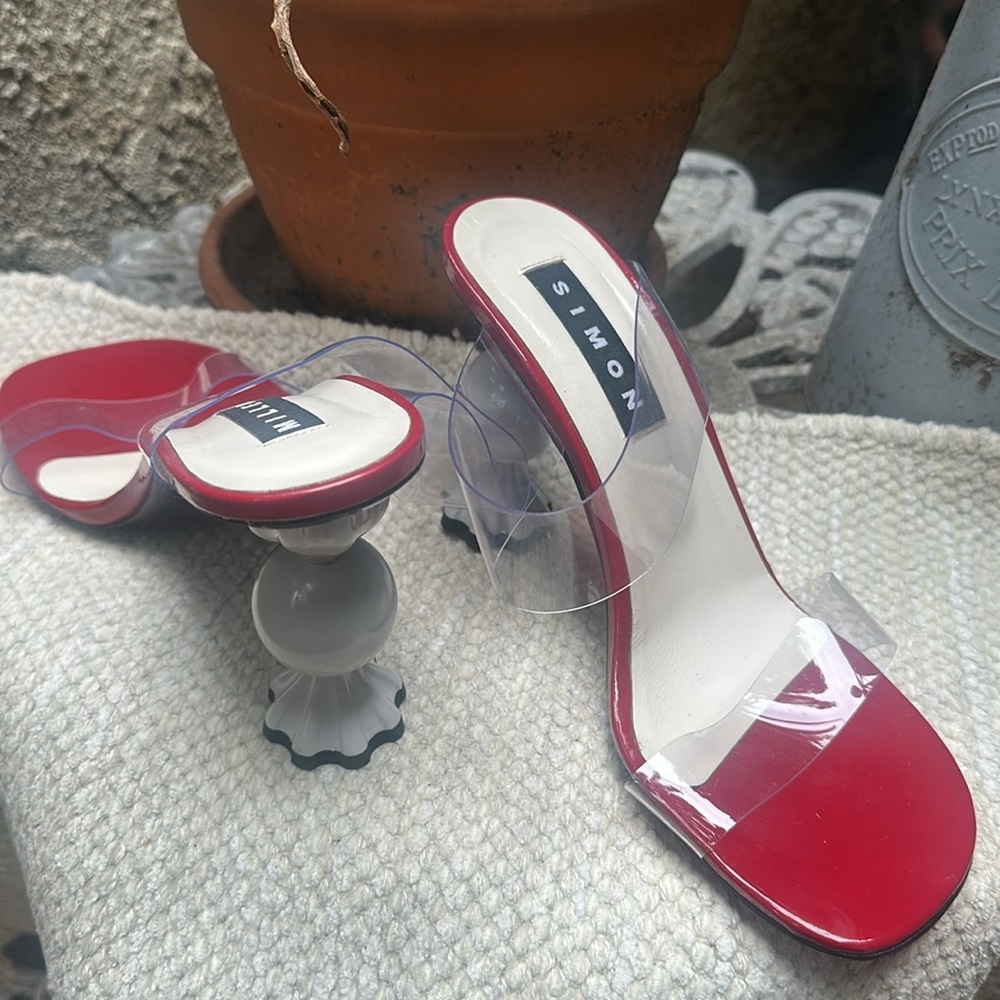 Simon Miller Candy 75 Mule Heels Vegan Pattern Leather - Picture 6 of 10